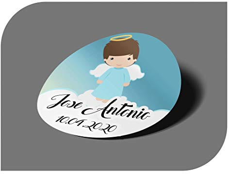CrisPhy personalisierbare Aufkleber zur Kommunion oder Taufe mit Namen und Datum, Aufkleber für Einladungen zur Hochzeit, Verlobung, Geburtstag, Party, Vintage, Stempel