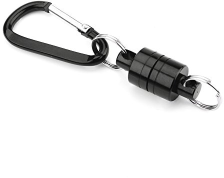 Fliegenfischen Kescher Release, Magnetnetz Release Holder Magnetischer Kescher Holder Fliegenfischen Netz Karabiner Tackle(Schwarz)