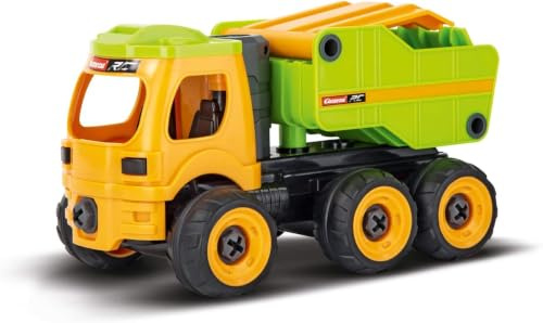 Carrera RC First Truck – Baustellenfahrzeug/Dump Truck mit Controller I Ferngesteuertes Auto ab 3 Jahren für drinnen & draußen I Mini Spielzeugauto zum Mitnehmen mit Sound I Spielzeug für Kinder