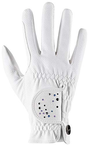 uvex Sportstyle Diamond - dehnbarer Reithandschuh für Damen und Herren - strapazierfähig - veredelt mit Swarovski® Kristallen - White - 6