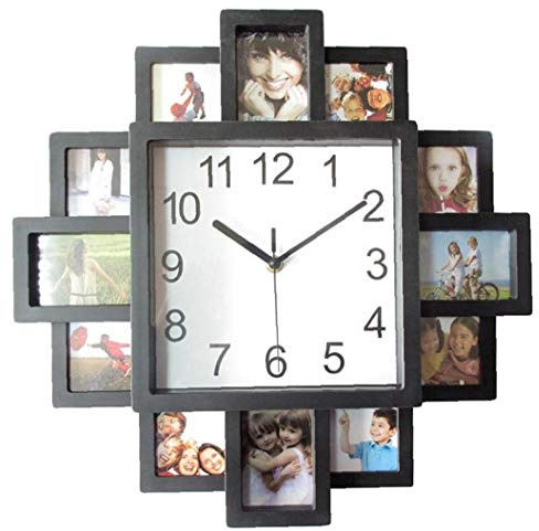 LAVALINK 1pc Cadre Photo Horloge Murale Design Moderne DIY Art Photo Horloge Salon Home Decor Forme Carrée Horloge