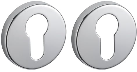 THIRARD 00966773 - Paire Rosaces Ronde Ø 50 Trou De Cylindre Chrome Brillant - Design élégant - Percement : trou de cylindre - Accessoires/Equipements - Equipement De Porte