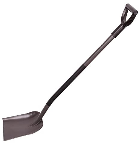 Mivos Profi Gartenschaufel aus Gehärtetem Borstahl - Verstärkte Spatenschaufel für Baustelle und Garten - Länge 127 cm - Bauschaufel mit Stahlstiel und D-Griff - Made in EU