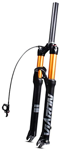 LHHL Fahrrad Federgabel 26/27.5/29 Air Stoßdämpfer Gabel Für Mountainbike 1-1/8 Straight Tube Ultralight Fahrrad 100mm Federweg QR 9MM Scheibenbremse Remote Lockout