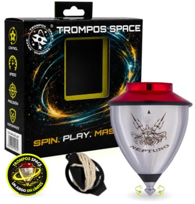 SPACE TROMPOS - Neptuno Punta Roller Acero INOX, Color Rojo, Incluye Cuerda