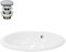 ML-Design Lavabo Sobre Encimera 490 x 405 x 195 mm de Cerámica Diseño Ovalado Moderno y Elegante Lavadero Empotrable Blanco Brillante con Rebosadero Lavamanos para Baño con Válvula de Desagüe