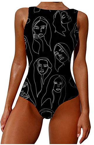 NOAGENJT Costume Intero Sportivo Donna Carnevale - Costume Piscina Donna Intero Sexy XXL M 5.99