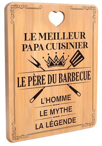 Cadeau Papa, Planche à Découper en Bambou Papa, Cadeau Anniversaire Papa | Idee Cadeau Homme Original Noel, Cadeau Fete des Peres, Papa des Enfants
