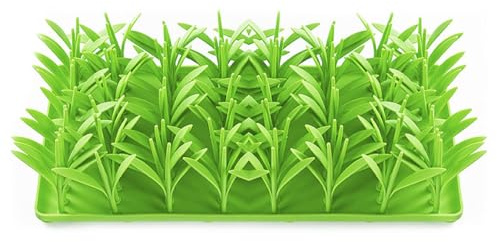 Grasmatte Katze, Grasmatte Silikon Katze, Cat Grass Mat Silicone, Gras Matte Katzen, Interaktive Schnüffelmatten für Hunde und Katzen, Futterspiel für das Training der Nase (1)