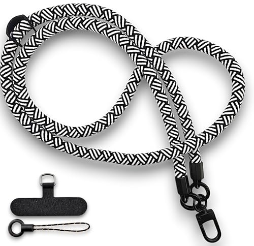 RATASK Shoulder Lanyard Strap for Mobile Phones, Camera, ID card Holder, Badge Holder,Body strap lanyard, over the shoulder strap lanyard, 10mm diameter, 45cm length (Zebra)