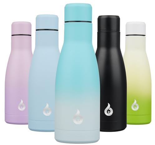 BJPKPK Isolierte Trinkflasche 350 ml Edelstahl-Wasserflaschen Spülmaschinengeeignet Wiederverwendbarer Metall Thermos Reisebecher Hält Kalt & Heiß, Meersalz