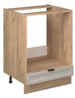 Vicco Herdumbauschrank Fame-Line, GrauBeige, 60 cm | MDF-Front · Ohne Arbeitsplatte · Höhenverstellbare Füße · Metallgriffe · Einfache Integration ✓