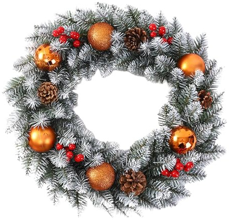 Corona Di Natale - Appendiabiti Porta Corona Di Natale | Corona Artificiale Farm | Corone Di Natale Per Porta D'ingresso | Segno Di Corona Di Natale, Ghirlanda Di Vacanze, Decorazione Per Giardino In
