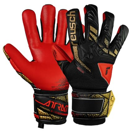Reusch Torwarthandschuhe Erwachsene | starker Grip, robust & atmungsaktiv | perfekte Passform, für Training & Spiel, geeignet für Kunstrasen & Naturrasen, Größe 7,5-12, Attrakt Freegel Silver