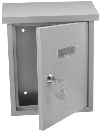 ROMISBABA Vintage Wandbriefkasten Metall Europäischer Stil Wetterfest Für Briefe Und Vorschläge Dekorativ Für Garten Und Wand Silberne Ausführung