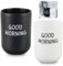 Gobelet Brosse à Dent, 2 Pièces Porte Brosse à Dents en Plastique(Noir + Blanc), Gargarisme Tasse pour Couples, Gobelet pour Salle de Bain, Réutilisable, pour la Mison, Les Voyages, La Salle de Bain