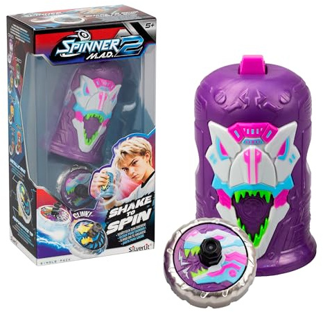 Bizak Spinner Mad 2 Shake 62006323-1 Toupie individuelle avec mécanisme avancé, Elixir T-Rex, Jouet de Combat pour garçons et Filles à partir de 5 Ans, 6 Styles différents à Collectionner