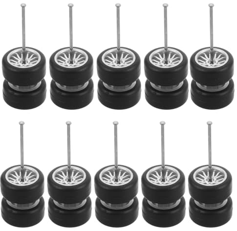 FUNNETOYU 16-Teiliges Set Modellauto-Räder Mit Gummireifen Spielzeug-Geländereifen Für Rc Auto Ersatzteile Modellbauprojekt Zum Selbermachen Einfache Montage Für Maßstabsgetreue Modellautos