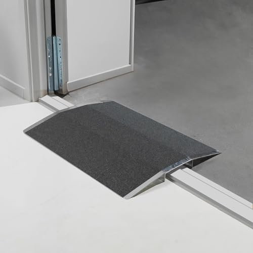QICBYING Wheelchair Ramp Threshold Ramp - for Doorways Doorstep 300KG Loading Capacity Aluminum Alloy Bridge Ramp, for Wheelchair Motorbike Bike Stroller(60cm x 40cm x 4.5cm)