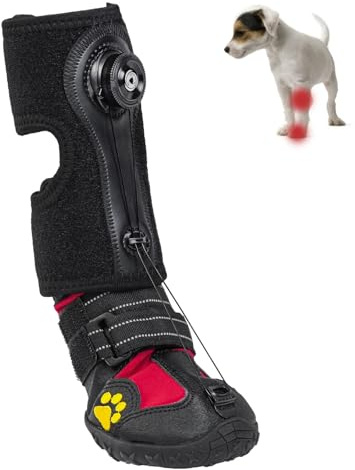 Poo4kark Fußheber mit Rolle (Keine Knöchelstütze) für Hunde. Korrigierende Hundeschuhe zum sicheren Anheben der Zehen bei Fußproblemen zur Verbesserung des Gangs bei Hunden. (Black, M)