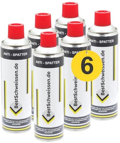 Schweißschutzspray Trennspray Schweißtrennspray 500ml Bestschweissen.de - Schweißspray für MIG MAG Schweißzubehör Düsenschutz 1/2/6/12 Stück (Pack of 6)