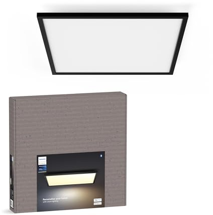 Philips Hue White Ambiance Aurelle LED Panel Light [60 × 60 cm – Black] for Indoor Home Lighting, Wall, Ceiling, Bedroom, Livingroom, New Generation