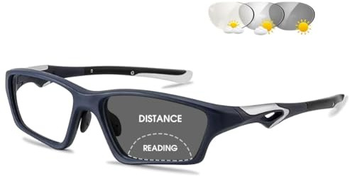 VEVESMUNDO Bifokale Sportbrille Sonnenlesebrillen Photochrome Outdoor Getönte Blaulichtfilter Leicht Lesebrille mit Sonnenschutz Lesehilfe Brillen für Herren Damen