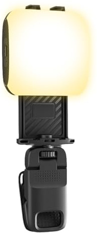 Luz para Móvil | Luz para Cámara con Iluminación De 3 Colores Y Modo RGB Personalizable | con Clip Plegable para Selfies, Streaming, Maquillaje, Reuniones Y Viajes