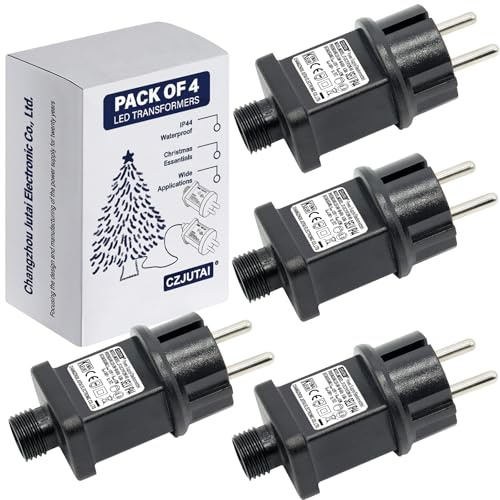 4er-Pack 31V 12W LED-Transformator CZJUTAI JT-DC31V12W IP44 Stromversorgung für Weihnachtsbeleuchtung – Europäischer Stecker, Schraubsockel, DC31V12W [E5F2]