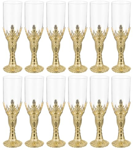 Hemobllo Lot de 12 Calices Médiévaux Dorés Gobelets de Fête Coupes d'Autel Rustiques en Métal Résistant à la Décoloration pour Communion Mariage et Cérémonies Religieuses