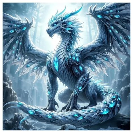Diamond Painting Drago, Diamond Painting per adulti 5D, punta completa per pittura con diamanti, drago di ghiaccio, kit fai da te, decorazione da parete e regalo creativo per la casa, 30 x 30 cm