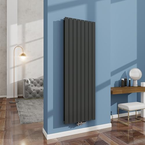 AICA Design Flach Heizkörper 1800x602mm Anthrazit Paneelheizkörper Vertikal Mittelanschluss Doppellagig
