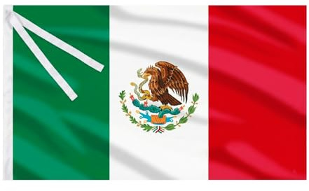 Drapeau du Mexique, drapeau mexicain, drapeau pour intérieur et extérieur. Dimensions 150 x 90 cm, vivant mexicain
