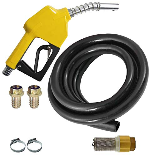 Zapfpistolen Set-für Dieselpumpe Heizölpumpe Biodiesel Ölpumpe Kraftstoffpumpe Wasserpumpe Tauchpumpe Brunnenpumpe Pumpe - mit Gummi-Schlauch und Automatik-Pistole mit Rückschlagventil