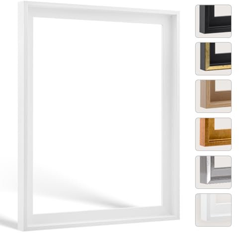 Bildershop-24 Schattenfugenrahmen Lemgo für Keilrahmenbilder und Leinwände 45x60cm Weiß Matt