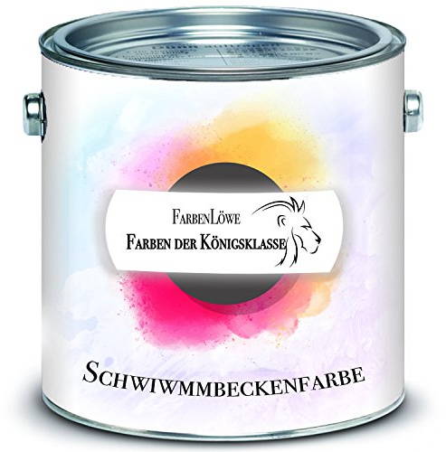 FARBENLÖWE Schwimmbeckenfarbe hochmoderne Poolfarbe Schwimmbadbeschichtung Betonfarbe wasserdicht in Blau Weiß Grau Grün Lichtgrau Anthrazitgrau Seegrün Farbauswahl (20 L, Lichtgrau)