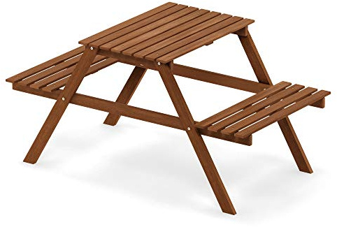 Furinno Tioman Juego de Comedor al Aire Libre, Madera, Natural, Talla única
