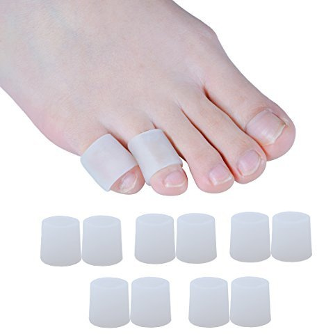 12 Pcs Gel Zehenkappen Zehenschoner, Silikon Zehenschutz Kleine Zeh, für Blasen, Hühneraugen, Hammer Zehen, Zehennägel Verlust, Reibung Schmerzlinderung und Mehr