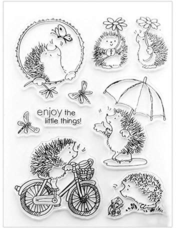 Ogquaton Schöne Radfahren Igel Silikon Clear Stamper DIY Scrapbooking Karte Album Decor DIY benutzerdefinierte PVC Umwelt Siegel Stempel Werkzeug umweltfreundlich und praktisch