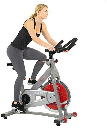 Sunny Health & Fitness Pro II Indoor Cycling Bike with Device Mount and Advanced Display – SF-B1995, Silver