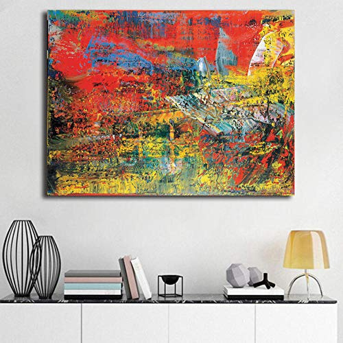 WJY Gerhard Richter Raku Keramik Zusammenfassung Leinwanddrucke Bild Modulare Gemälde für Wohnzimmer Poster an der Wand Home Decor 60x80cm Kein Rahmen