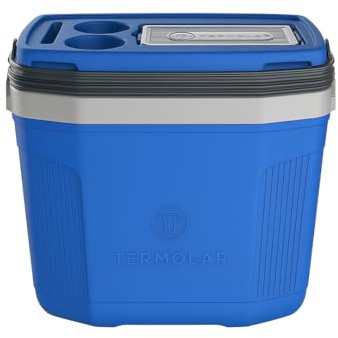 Nevera Portátil Rígida de Plástico Ultrarresistente con Tapa | De Fácil Manejo Y Transporte con Compartimento Superior para Llaves Y Vasos - Ideal para Playa, Picnic Y Camping