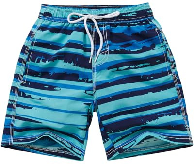 Adorel Shorts de Bain Maillots Plage Surf Eté Imprimé Garçon Rayure Bleue 13-14 Ans