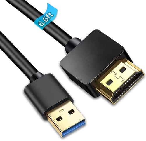 Cavo adattatore USB a HDMI per Mac iOS Windows 10/8/7/Vista/XP, USB 3.0 a HDMI maschio HD 1080P Monitor Audio Video Converter Cavo