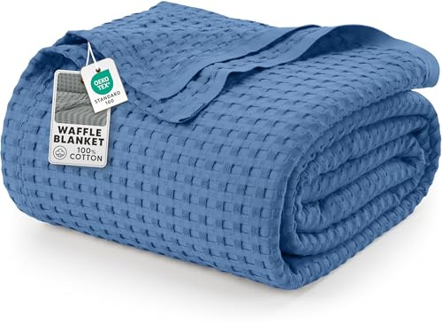 Utopia Bedding CopripiuminoWaffle in cotone 300 GSM (Angolo legno - 228 x 182 cm), piumino morbido, leggero e traspirante per tutte le stagioni