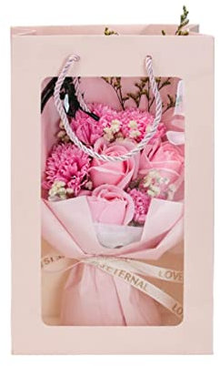 Wzxhew Valentinstag Hochzeit Souvenir Blumenstrauß Heimdekoration Künstliche Seife Rosenstrauß Künstliche Pfingstrosen Blumen (RD1, D)