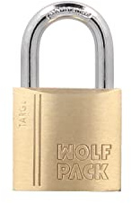 WOLFPACK LINEA PROFESIONAL 03101500 Lucchetto in Ottone ad Arco Normale 20 mm. Serie Target, Multicolore
