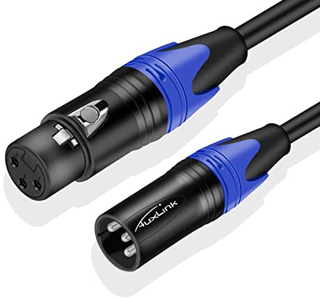 AuxLink XLR Cables, Microphone Cable 35ft, XLR Male to Female Mic Cable 3 Pin for Speaker Systems, Radio Station, and More - 1 Pack 35 Feet