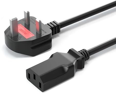 Durable AC Power Cord 6FT, IEC C13 Female to NEMA 5-15P Male Plug, 3 Prong 18AWG 10A 125V Replacement Cable for PC Monitor Printer Projector TV Office Equipment, Safe Universal Black Cord, Heavy Duty