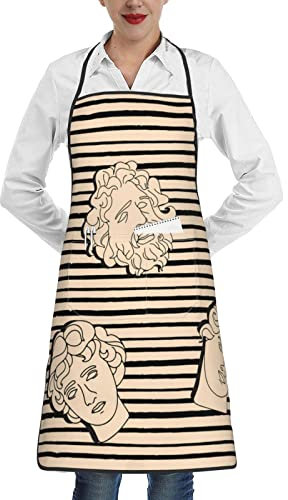 XVBCDFG Kochschürze, verstellbar, wasserdicht, mit Tasche für Küche, Lätzchen, Grillen, Backen, Muay Thai Heiliges Symbol, 17, Einheitsgröße